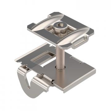 Intermediate clamp for PV module mounting, free-standing system