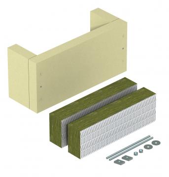 Strain relief on three sides, with mineral wool, internal height 175 mm