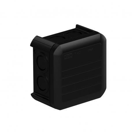 Junction box T40 with pre-marking, closed 77x77x46 | 7 | IP67 | grafitno črna; RAL 9011
