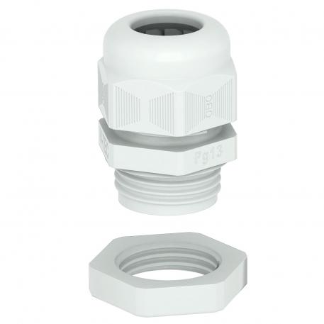 Cable gland, PG thread, set with locknut, light grey  |  | Pg 11 | ne | svetlo siva RAL 7035