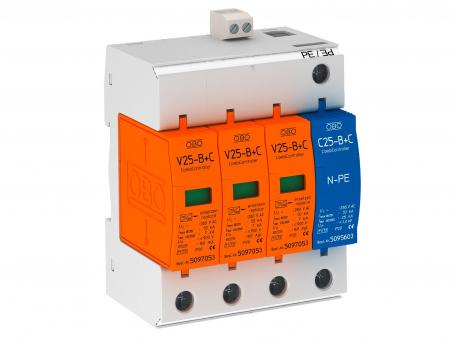 Kombinirani odvodnik V25, enopolni + NPE 280 V, z daljinsko signalizacijo