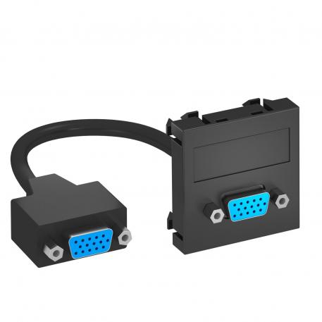 VGA connection, 1 module, straight outlet, with connection cable