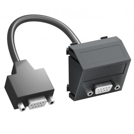 D-Sub9 connection, 1 module, slanting outlet, with connection cable