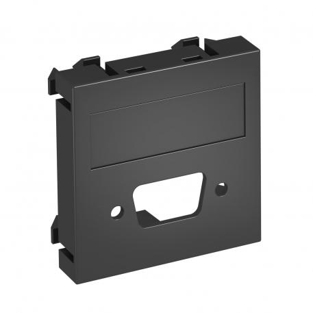 Multimedia support for VGA/D-Sub9 plug connection, 1 module, straight outlet