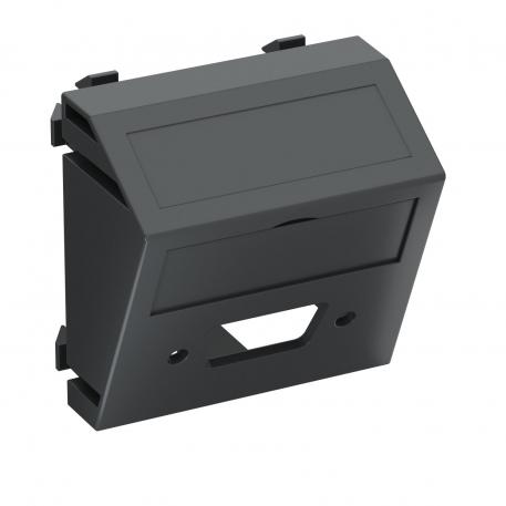 Multimedia support for VGA / D-Sub9 plug connector, 1 module, slanting outlet