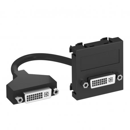 DVI-I connection, 1 module, straight outlet, with connection cable