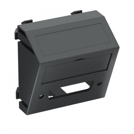 Multimedia support for DVI plug connector, 1 module, slanting outlet