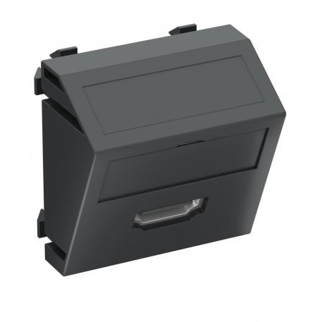 HDMI connection, 1 module, slanting outlet, as screw connection poševno |  | HDMI | črno-siva; RAL 7021