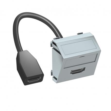 HDMI connection, 1 module, slanting outlet, with connection cable  |  | HDMI | aluminijasto lakirano