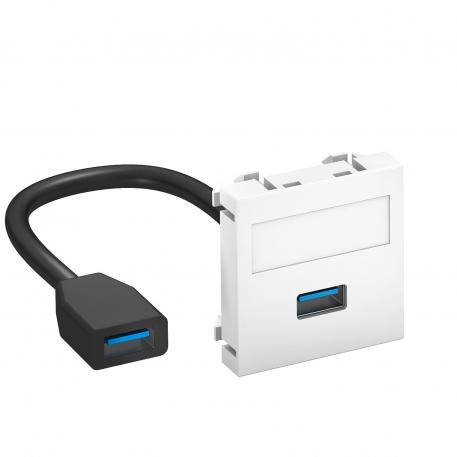 Priključek USB 2.0/3.0, 1 modul, ravni izpust, s priključnim kablom