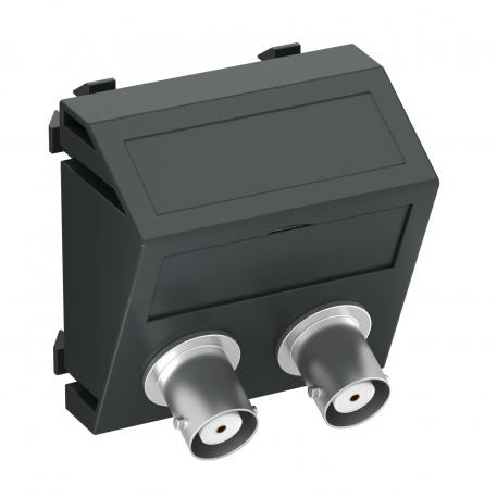 2 x BNC connection, 1 module, slanting outlet, as 1:1 coupling, black-grey poševno |  | BNC/TNC | črno-siva; RAL 7021