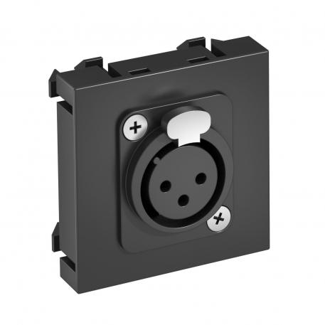 XLR connection, 1 module, straight outlet, 3-pin socket, as soldered connection, black-grey ravno |  | XLR | črno-siva; RAL 7021
