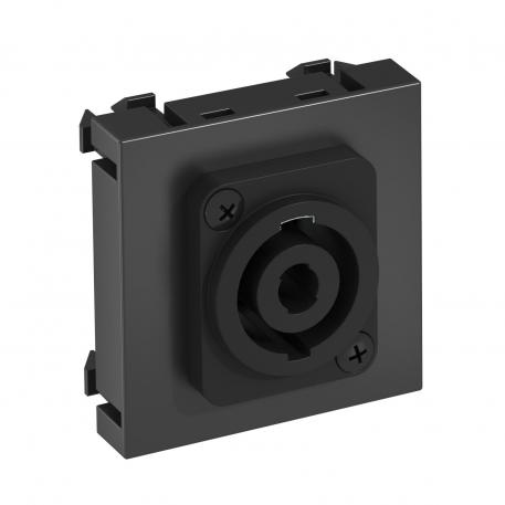 Speakon connection, 1 module, straight outlet, 4-pin socket, as screw connection, black-grey  |  | XLR | črno-siva; RAL 7021