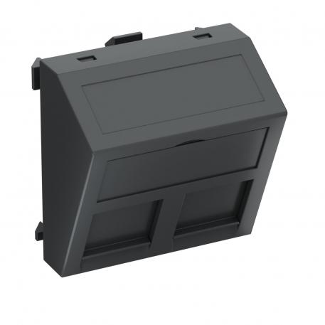 Data technology support, 1 module, slanting outlet, type F