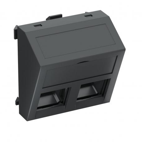 Data technology support, 1 module, slanting outlet, type C, without dust protection slider