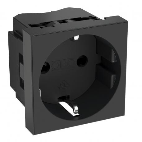 0° socket, protective contact, single 1 | Single 0° | črno-siva; RAL 7021