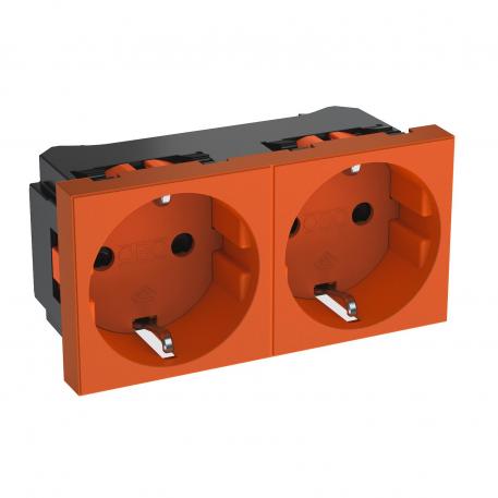 0° socket, protective contact, double 2 | Double 0° | oranžna; RAL 2004