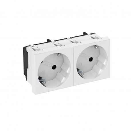 33° socket, protective contact, double 2 | double 33° | bela; RAL 9010