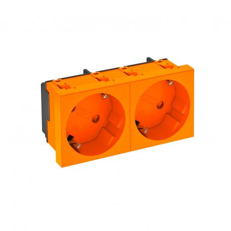 33° socket, protective contact, double 2 | double 33° | oranžna; RAL 2004
