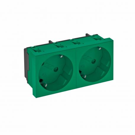 33° socket, protective contact, double 2 | double 33° | zelena meta; RAL 6029