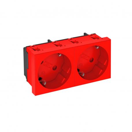 33° socket, protective contact, double 2 | double 33° | rdeča; RAL 3001