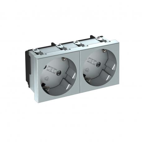33° socket, protective contact, double 2 | double 33° | aluminijasto lakirano