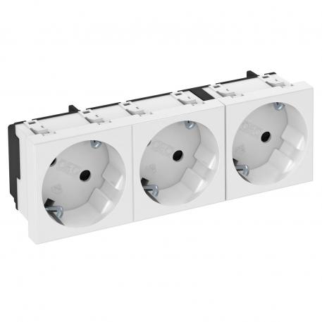 33° socket, protective contact, triple 3 | triple 33° | bela; RAL 9010