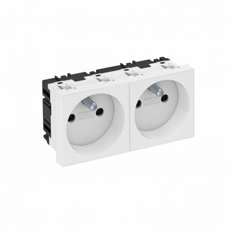 0° socket, with earthing pin, double 2 | Double 0° | bela; RAL 9010