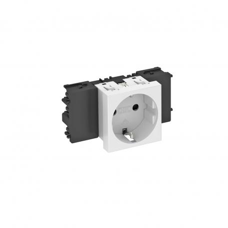 Socket 0°, Connect 45, protective contact, single 1 | Single 0° | bela; RAL 9010