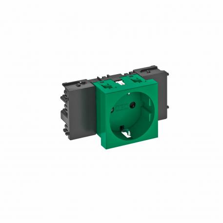 Socket 0°, Connect 45, protective contact, single 1 | Single 0° | zelena meta; RAL 6029