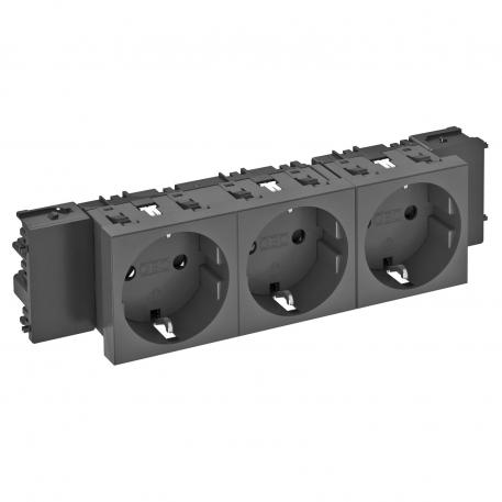 Socket 0°, Connect 45, protective contact, triple
