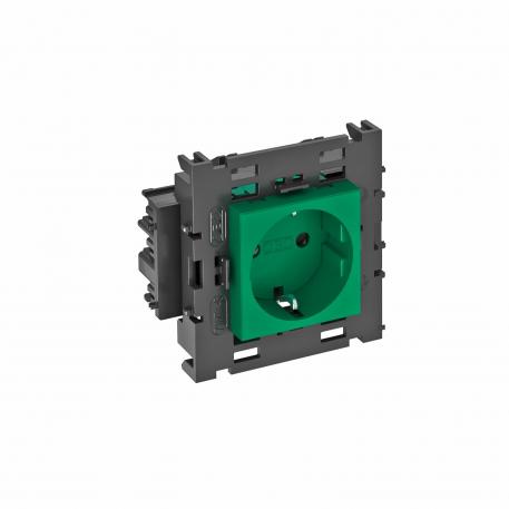Socket 0°, Connect 80, protective contact, single 1 | Single 0° | zelena meta; RAL 6029