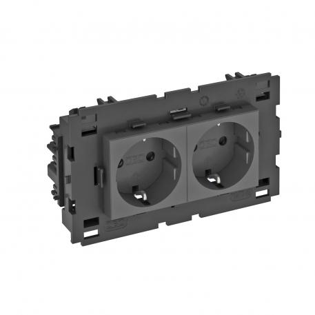 Socket 0°, Connect 80, protective contact, double
