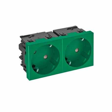 Socket 33°, Connect 45, protective contact, double 2 | double 33° | zelena meta; RAL 6029