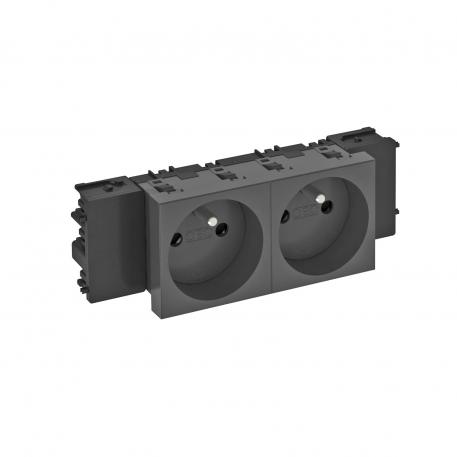 0° socket, Connect 45, with earthing pin, double