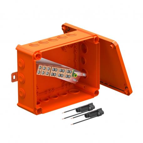 FireBox T250 z vtičnimi tesnili, 2 držalo za varovalke 225x173x86 |  | IP66 | pastelno oranžna; RAL 2003