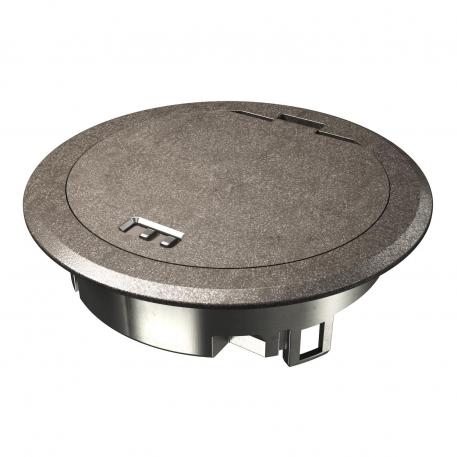 Service outlet with hinged cover and locking slider, GES R2, nickel-oxidised mokro | Pokrov z zapahi | IP66 | do 3.000 N |  | cinkova tlačna litina