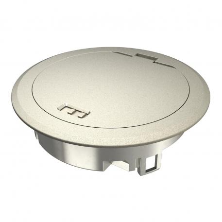 Service outlet with hinged cover and locking slider, GES R2, nickel  | cinkova tlačna litina