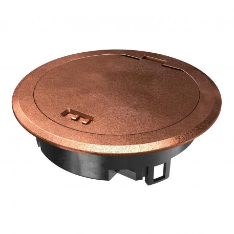 Service outlet with hinged cover and locking slider, GES R2, old copper mokro | Pokrov z zapahi | IP66 | do 3.000 N |  | cinkova tlačna litina