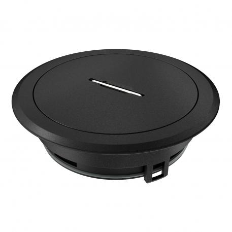 Service outlet with tube body and handle clamp, GES R2, deep black cinkova tlačna litina